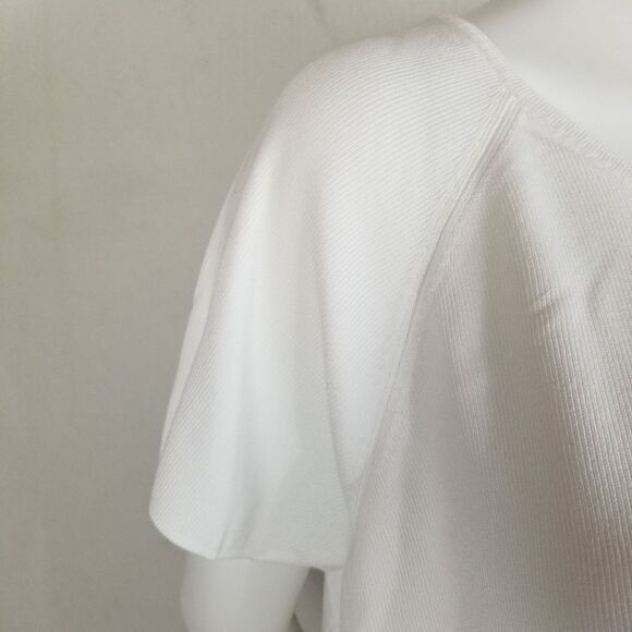 Coldwater Creek‎ Short Sleeve Ribbed White Blouse - Picture 6 of 8
